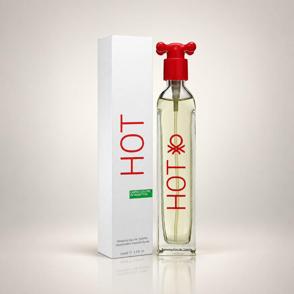 Benetton Hot 100ml, frasco y caja